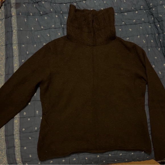 100% Cashmere Black Turtleneck / cowl-neck sweater - Picture 2 of 6